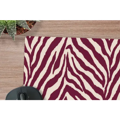 Zebra - Motief - Bordeaux - Rood muismat rubber klein 262 -closeup