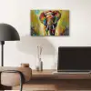 Olifant - Kunst - Schilderij - Dieren - Regenboog aluminium wit klein -sfeer5