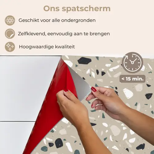 Terrazzo - Patroon - Groen keuken achterwand spatscherm klein 900 -spatscherm_NL