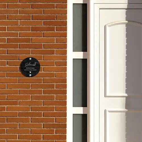 Zwart krokodillenleertextuur - Sierlijk Naambord Rond klein -sfeer3-rond-XS