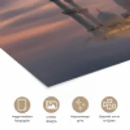 Zonsondergang - Moskee - Wolken poster papier klein -closeup_NL