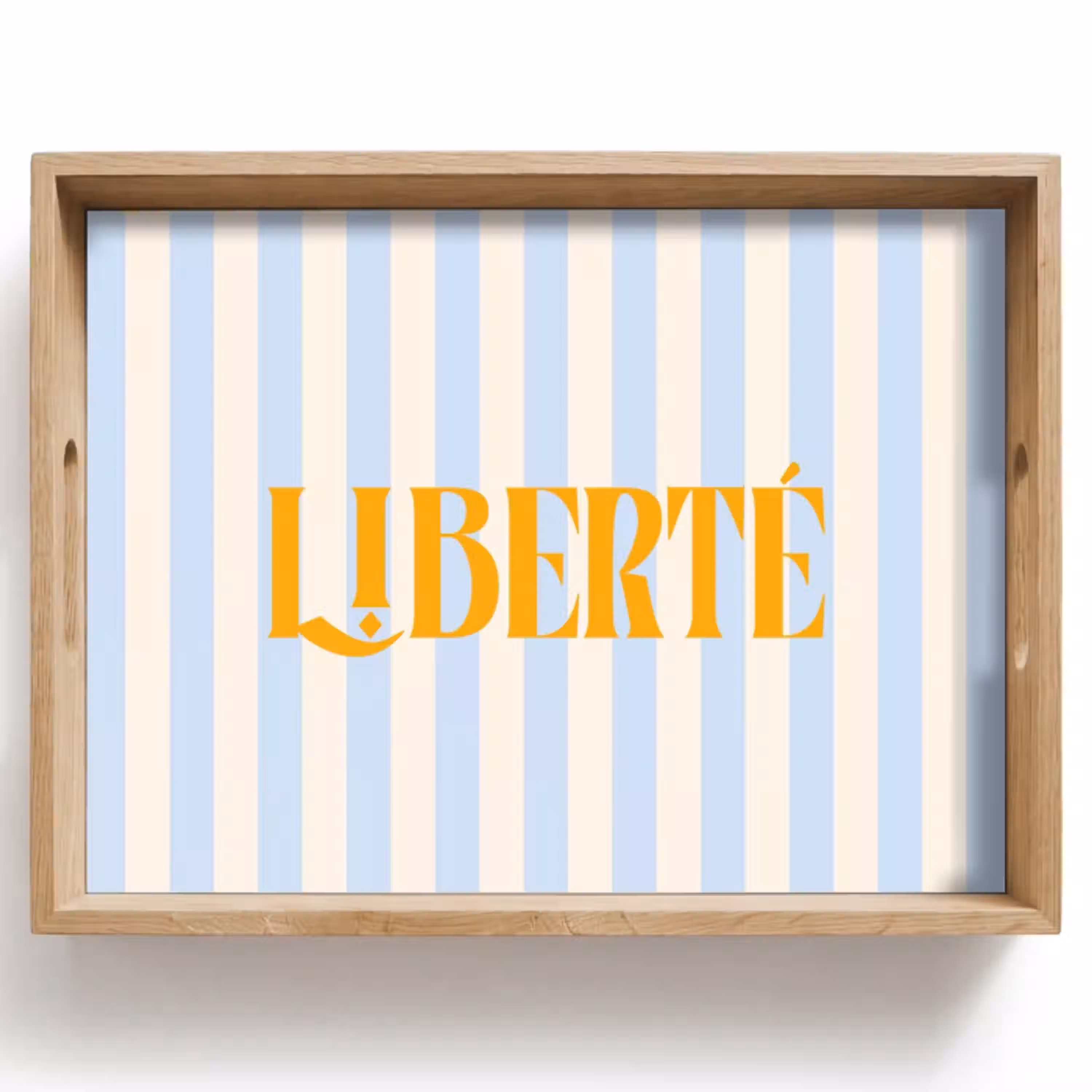 Oranje - Blauw - Strepen - Liberté Dienblad Rechthoek middel -z3d_shopping