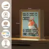 Roodborstje - Vogel - Blauw - Decoratie Light Box met kabel (Wandlamp) klein -USP_websiteoverzichtNL