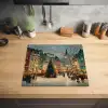 Kerstsfeer - Stadsplein - Kleurrijk Inductie beschermer vinyl 3mm middel -sfeer5