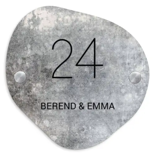 Beton - Klassiek Naambord Organisch middel -3d