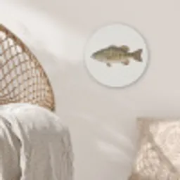 Vissen - Natuur - Vintage Akoestische PET Vilt - Rond klein -sfeer4