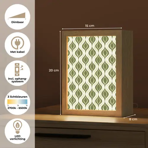 Patroon - Retro - Groen Light Box met kabel (Tafellamp) klein 925 -USP_NL