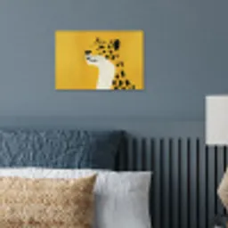 Cheetah - Illustratie - Geel poster papier klein -sfeer2