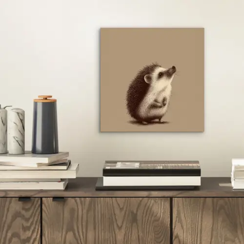Egel - Snuitje - Bruin - Stekels aluminium wit klein -sfeer1