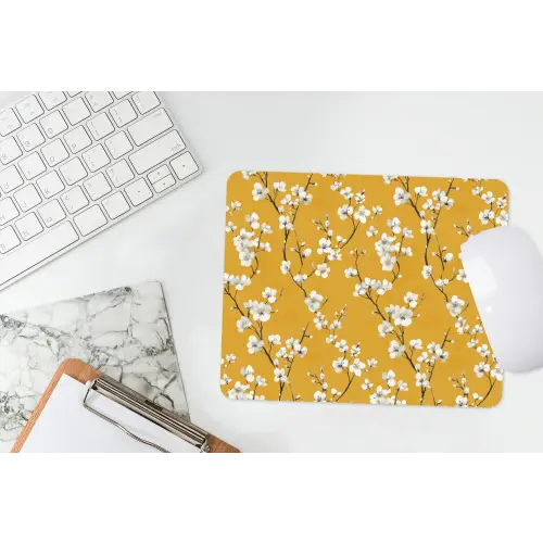 Bloesemtak - Aquarel - Geel muismat rubber klein 262 -witbureau