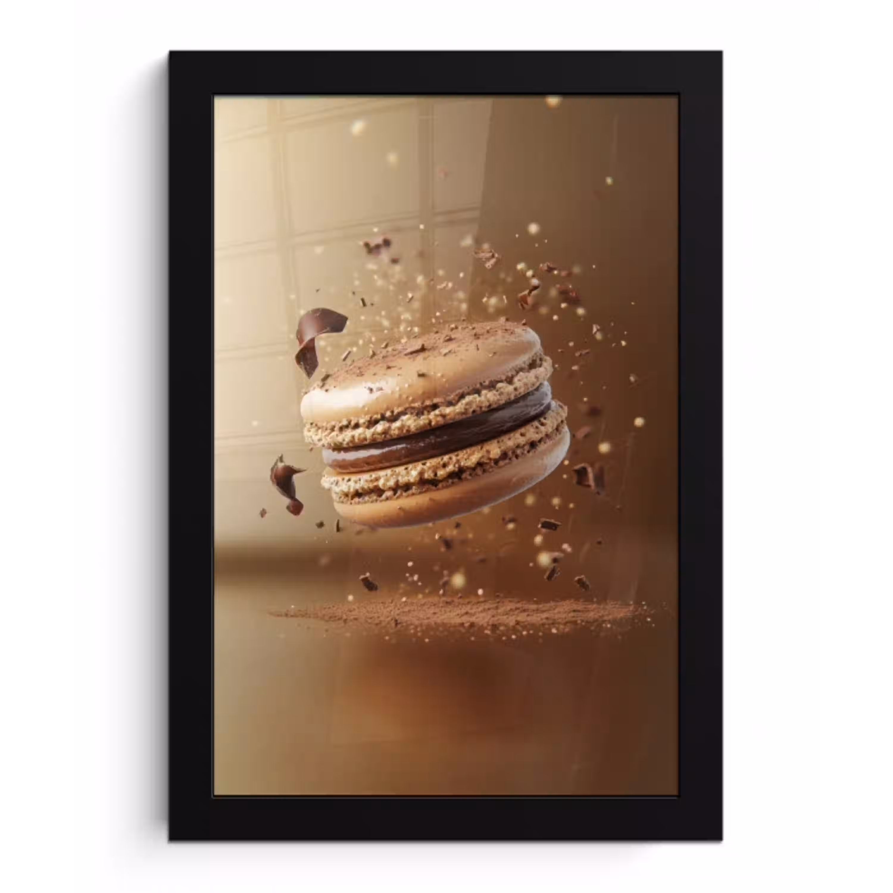 Chocolade - Macarons - Eten - Snoep fotolijst zwart zonder passe partout klein -3d