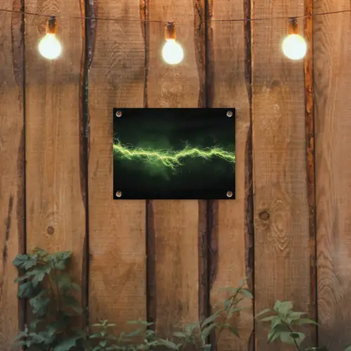 Gaming - Elektriciteit - Lijn - Vonken - Groen tuinposter los doek klein -sfeer1