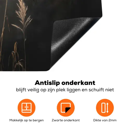 Siergras - Pluimen - Verlichting - Zwart Inductie beschermer vinyl 3mm klein -zzzzzzz-td-onderkant