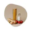 Spaghetti - Melk - Tomaten - Eieren - Brood Wandcirkel Organisch Forex 3mm klein -3d