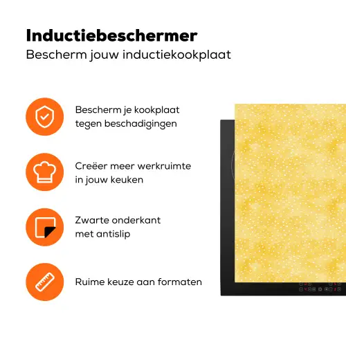 Frans - Citroen - Strepen - Wit - Geel Inductie beschermer vinyl 3mm klein 276 -zzzzzzz-td-ups