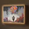 Jongen - Ballonnen - Gebouwen - Kunst Light Box met batterij (Wandlamp) middel -z3d_website