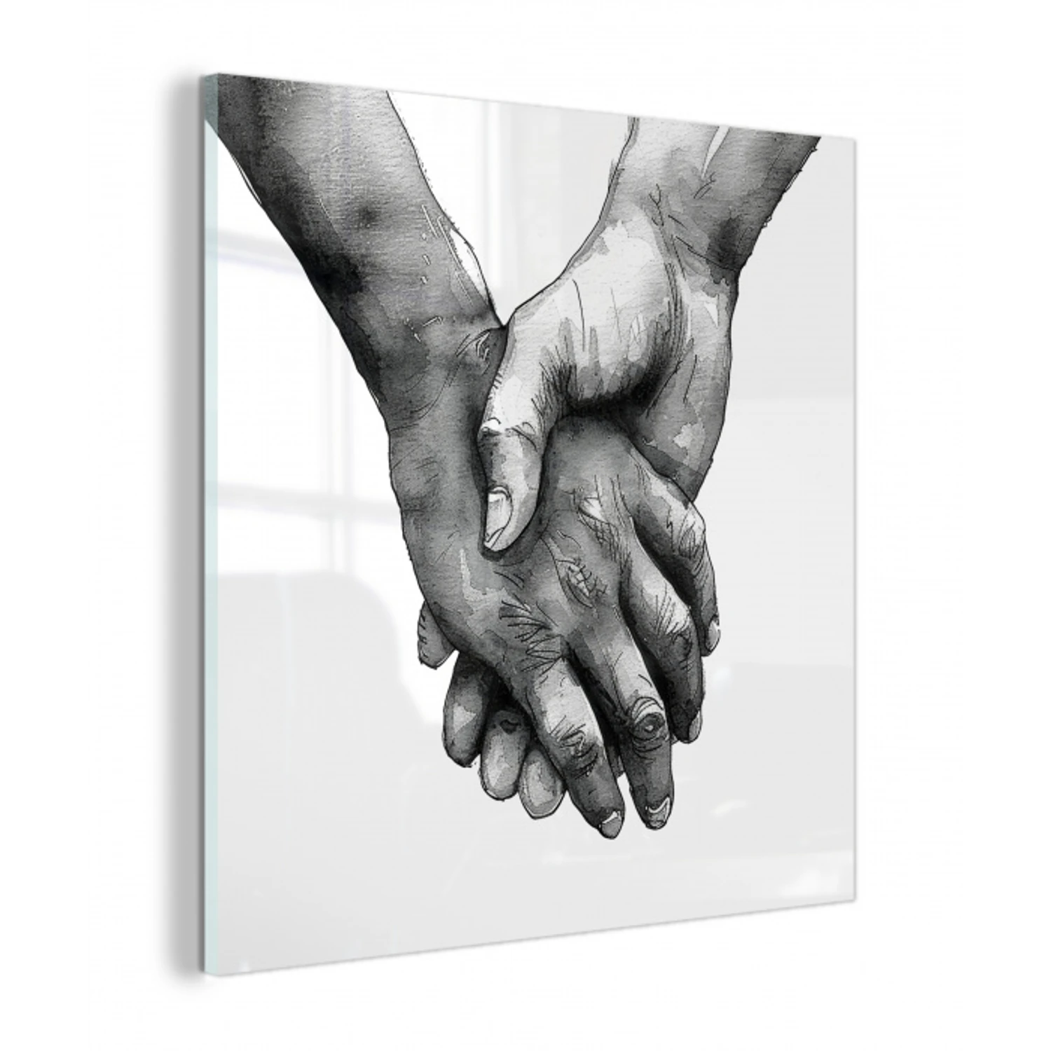 Handen - Zwart wit - Modern - Kunst plexiglas 5mm klein -z3d