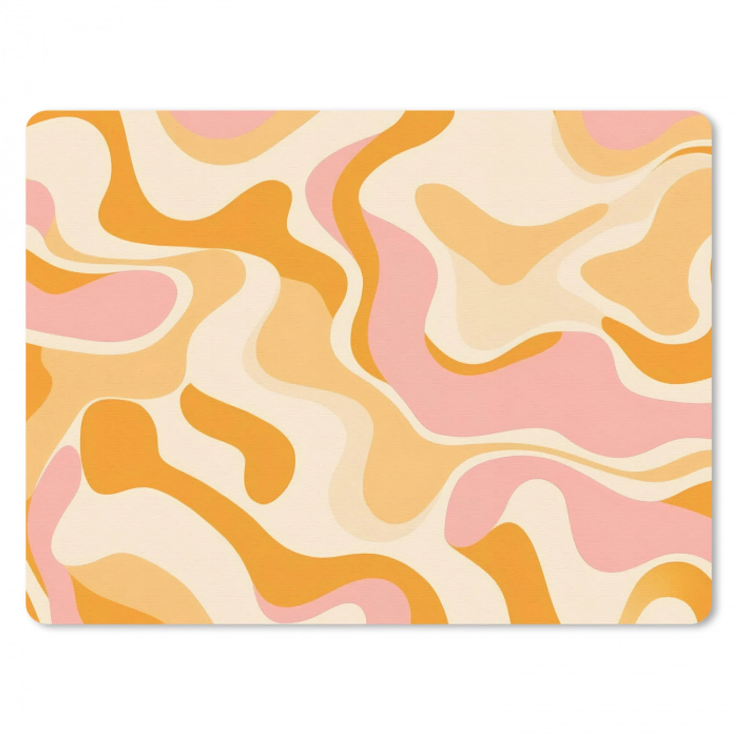 Abstract - Golvend - Oranje muismat rubber klein -3d