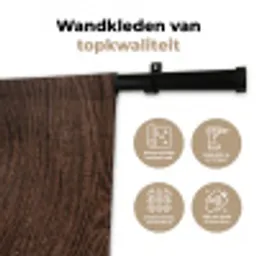 Houtnerf - Textuur - Patroon - Bruin - Rustiek Wandkleed katoen middel -sfeer2
