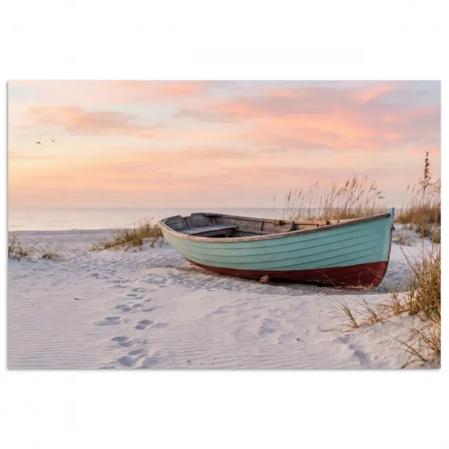 Poster - Rustiek - Roeiboot - Zandstrand