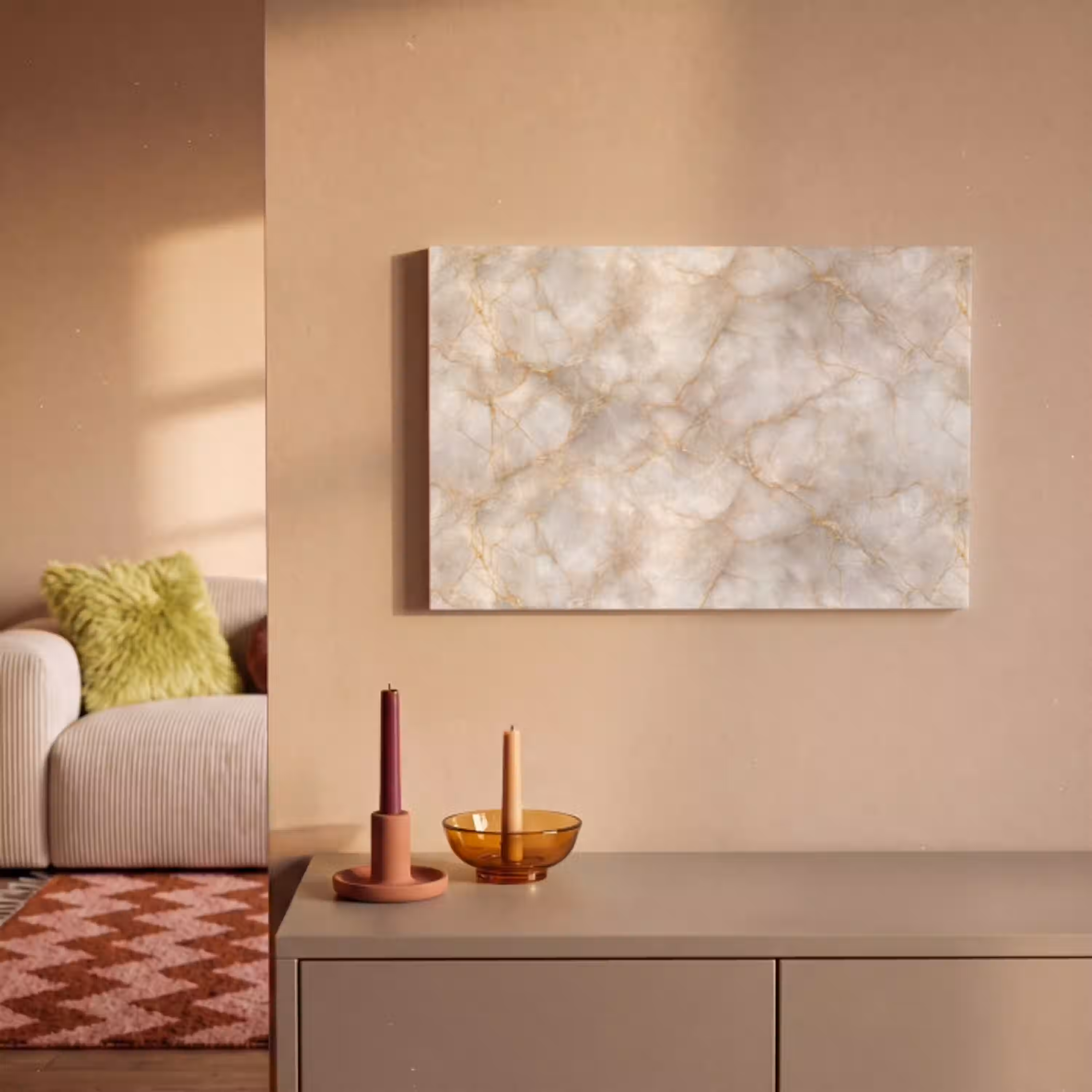 Zandkleurig - Marmer - Natuursteen canvas 2cm klein 34 -sfeer1