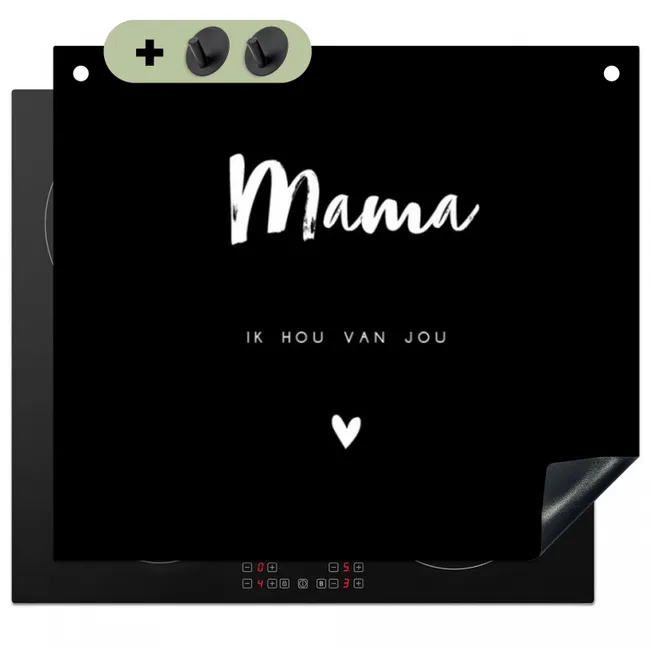 2 in 1 Inductie beschermer - Mama met tekst