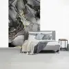 Marmer - Zwart - Goud - Grijs fotobehang vinyl groot -slaapkamer