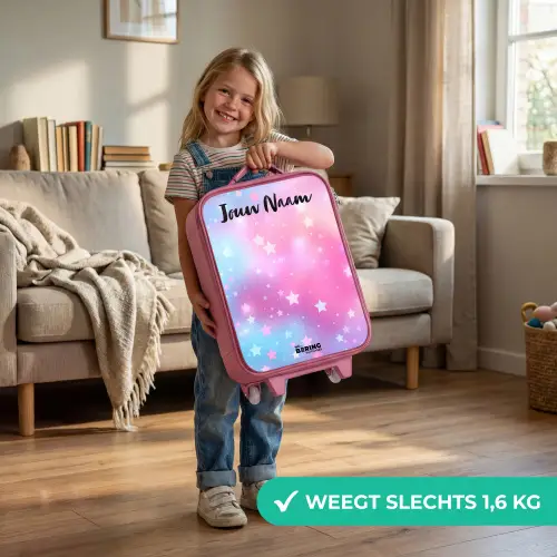 Sterren - Roze - Blauw Kinderkoffer - Roze klein -sfeer2_NL