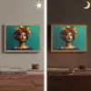 Vrouw - Hoodtooi - Tropisch - Fruit - Druiven Light Box met batterij (Wandlamp) middel -sfeer3