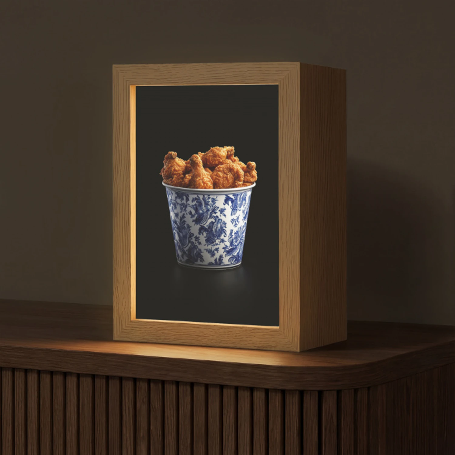 Kip - Bucket - Delfts blauw - Lekker Light Box met kabel (Tafellamp) klein -z3d_website