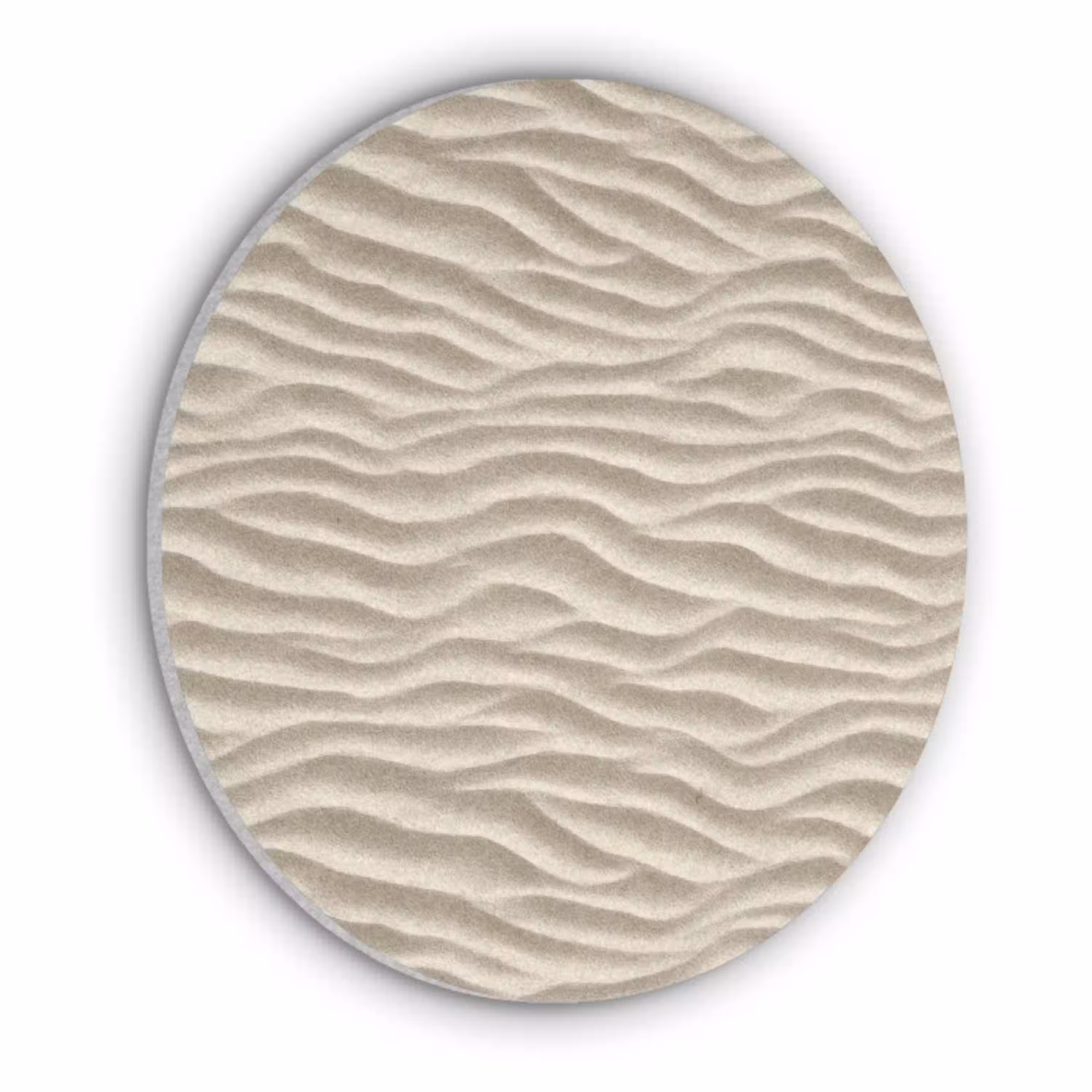Zand - Golven - Beige Akoestische PET Vilt - Rond klein 838 -3d