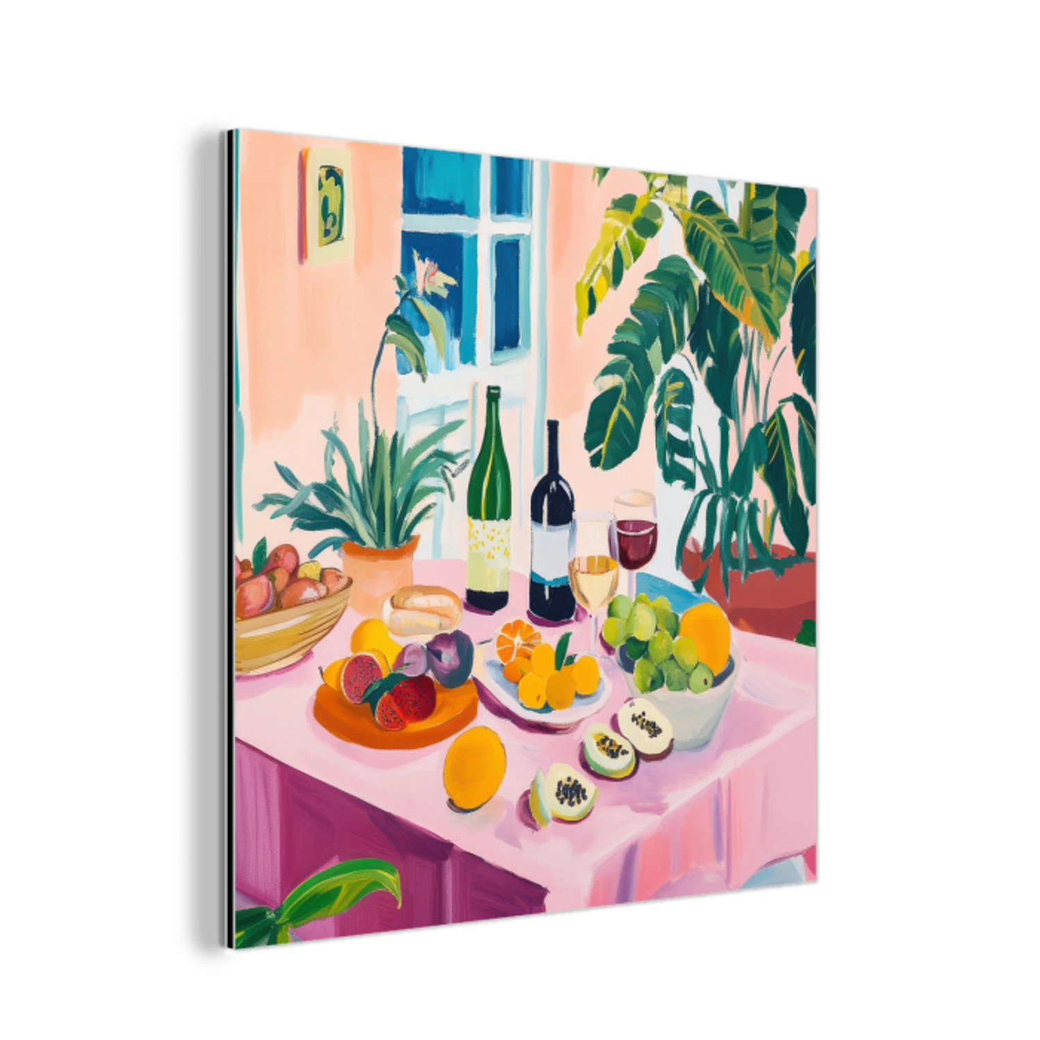 Tafel - Wijn - Fruit aluminium wit klein -3d