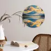Berg - Rivier - Zonsondergang Wandcirkel kunststof plaat 5mm dik klein -sfeer4