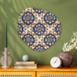 Floraal - Ornament - Blauw Wandcirkel Organisch Aluminium middel 851 -sfeer2