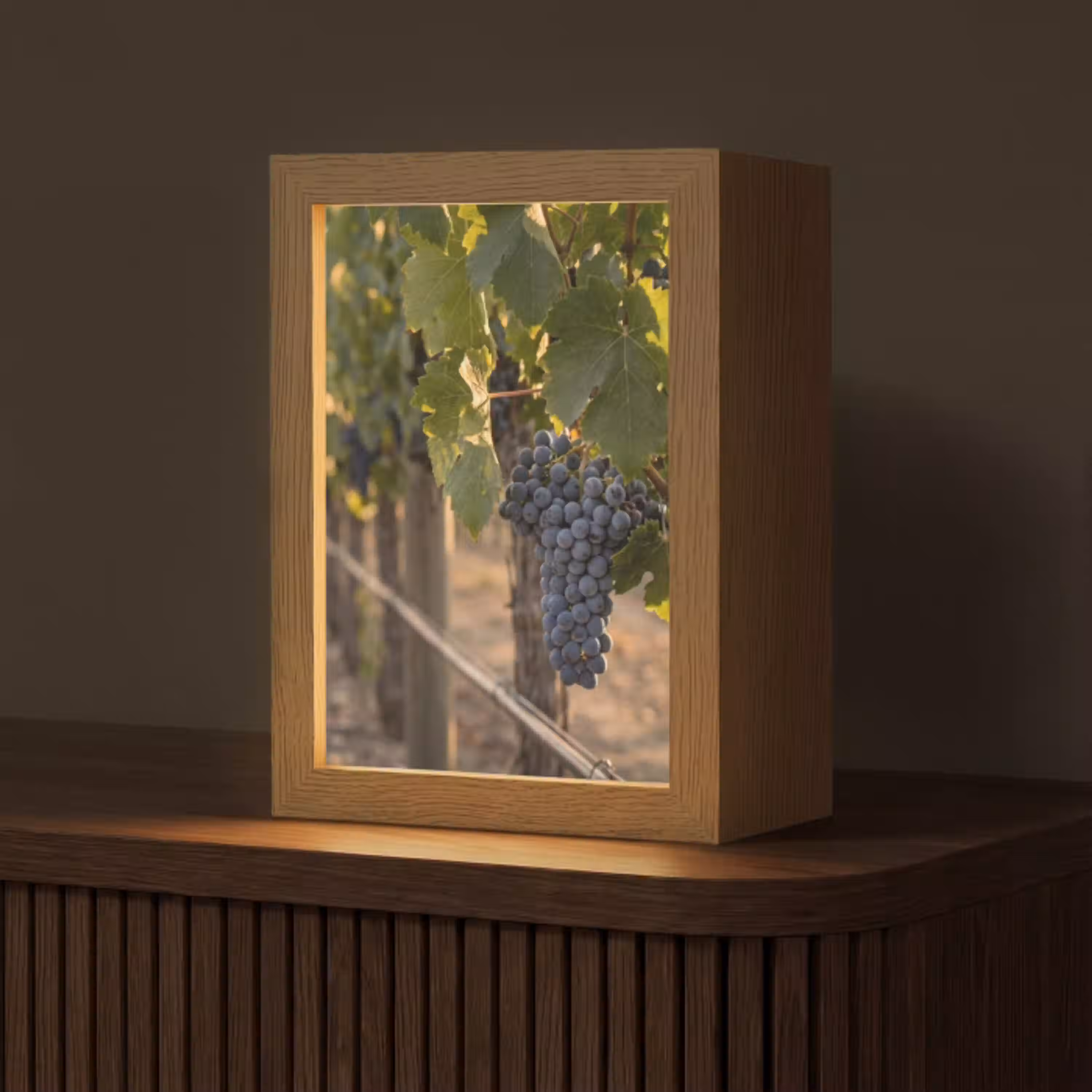 Druiven - Wijngaard - Zonlicht Light Box met kabel (Tafellamp) klein -z3d_website
