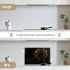 Vrouwen - Hoofddoek - Goud - Luxe keuken achterwand spatscherm klein -voor_na_NL