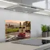 Wijn - Glazen - Druiven - Wijngaard keuken achterwand spatscherm klein -3d_schuin