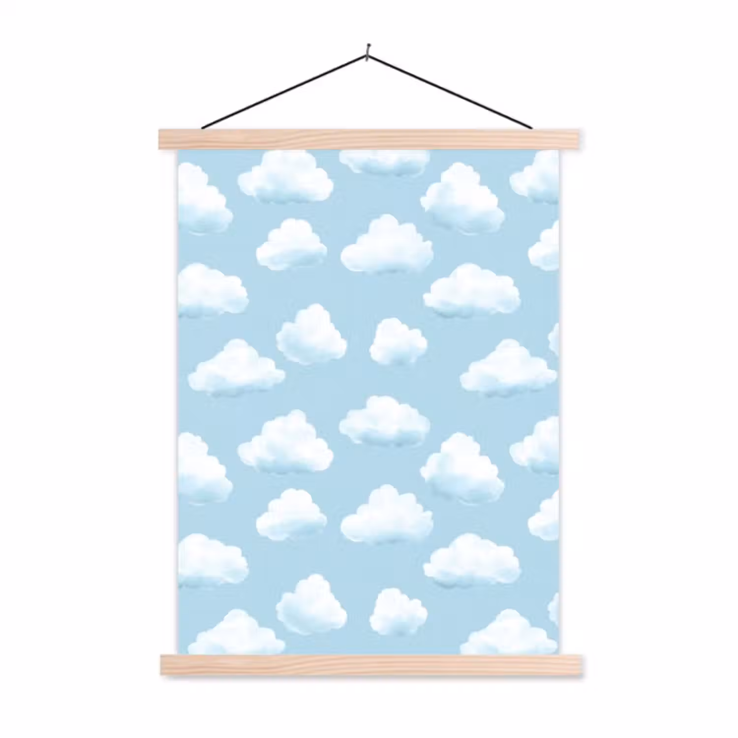 Hanging Poster - Clouds - Illustration - Blue
