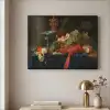 Stilleven met een gouden bokaal - Schilderij - Oude meesters Textielframe - compleet frame klein -sfeer2