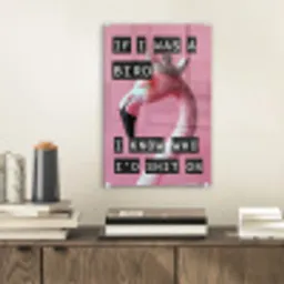 Flamingo - Roze - Vogel - Decoratie plexiglas 5mm klein -sfeer1