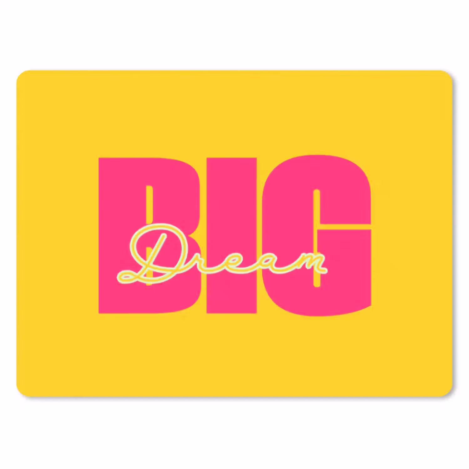 Muismat - Dream big - Geel - Roze