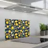 Citroenen - Bloemen - Bladeren - Blauw keuken achterwand spatscherm klein 900 -3d_schuin