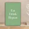 Eten - Drinken - Tekst - Mintgroen canvas 2cm klein -sfeer1