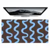 Kronkelende lijnen - Blauw - Bruin - Minimalistisch Muismat XXL klein 681 -zzz3d