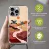 Heuvels - Palmbomen - Abstract Hoesje iPhone 16 Pro Max met koord klein -sfeer2_NL