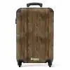 Bruine verticale planken met verweerde houtstructuur NBS - Handbagage koffer - Volwassenen Unisex middel -productfoto_recht