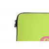 Groen - Roze bonjour - Retro laptophoes neopreen klein -detail