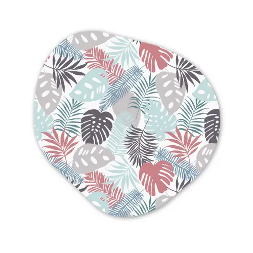 Bladeren - Jungle - Pastel - Tropisch Wandcirkel Organisch Plexiglas middel -3d