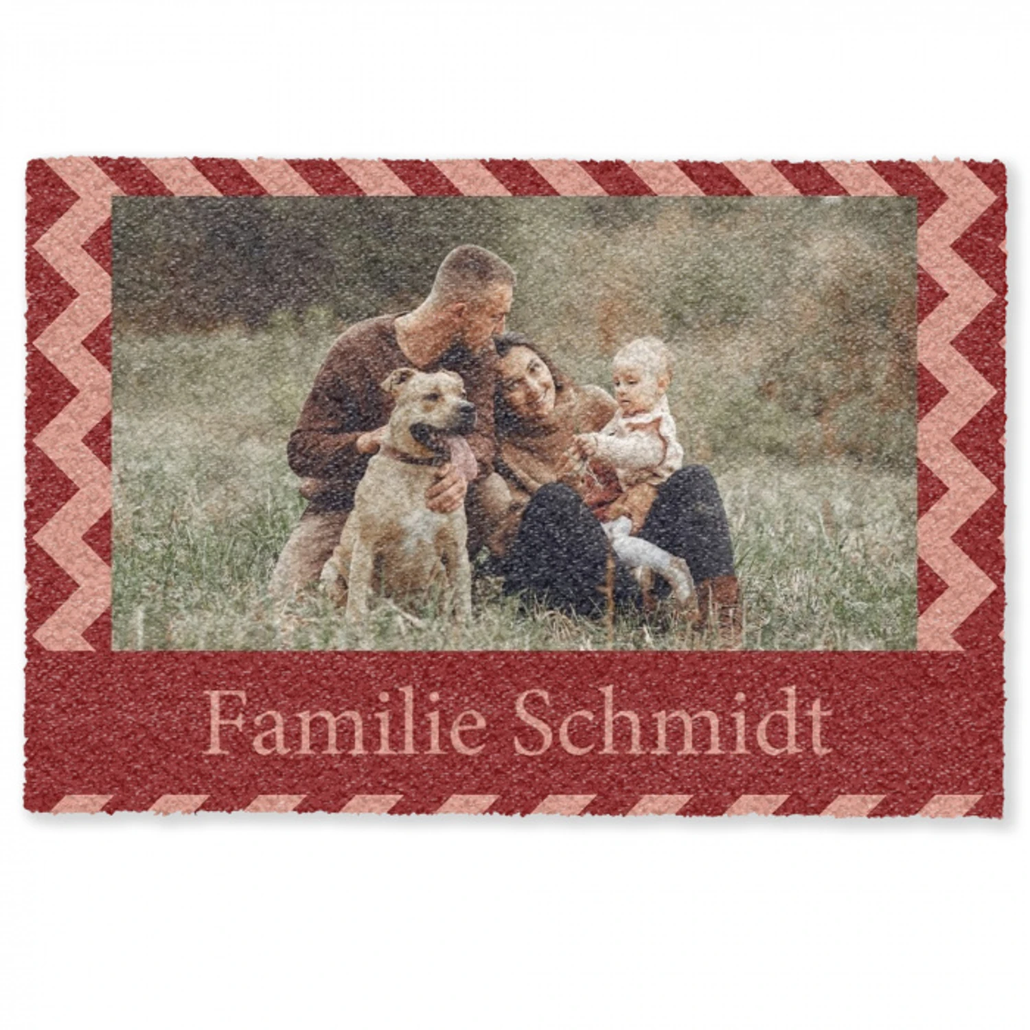 Familie - In - Muster - Terrakotta - Foto Deurmat klein -zkaufland3d