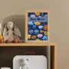 Bloemen - Patroon - Blauw Light Box met kabel (Kinderlampje) klein -sfeer2_kind